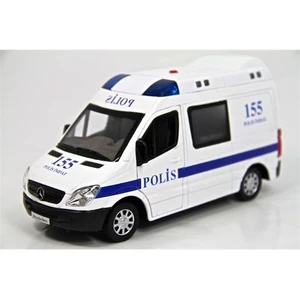 1:32 Işıklı Sesli Metal Polis Arabası (Mercedes Benz Sprinter)