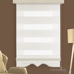 Zebra Pliseli 100X200 Ekru Etek Dilimli