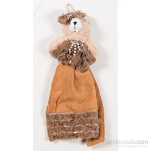 I Love Home Çokişli Ayılı Havlu Kahve