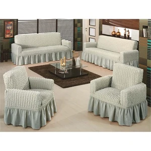 Evory Home Bürümcük Maxi Koltuk Örtüsü Takımı (3+3+1+1) - Gri