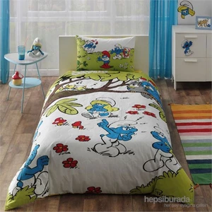 Şirinler Tek Kişilik Ranforce Her Mevsim Set