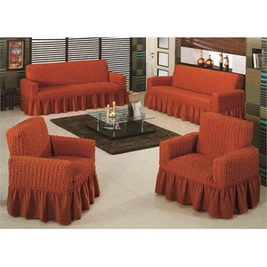 Evory Home Bürümcük Maxi Koltuk Örtüsü Takımı (3+3+1+1) - Kiremit