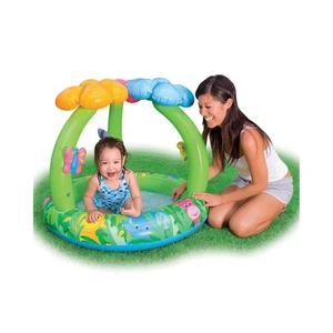 Intex Sevimli Hayvan Desenli Güneş Korumalı Çiçek Şekilli Yumuşak Taban Şişme Bebek Havuzu (102 Cm x 81 Cm)