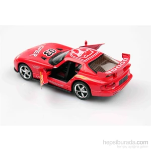 Kırmızı Dodge Viper  1/36 Çek Bırak Die-Cast Model Araç
