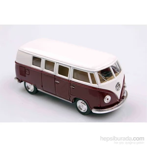 Kahve 1962 Volkswagen Classical Bus 1/32 Çek Bırak Die-Cast Model Araç