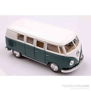 Yeşil 1962 Volkswagen Classical Bus 1/32 Çek Bırak Die-Cast Model Araç