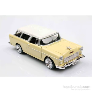 Krem 1955 Chevy Bel Air Chevrolet Nomad 1/24 Die Cast Model Araç