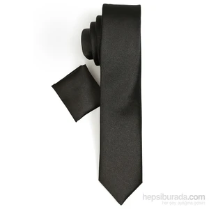 Erkek Siyah Mendilli Kravat