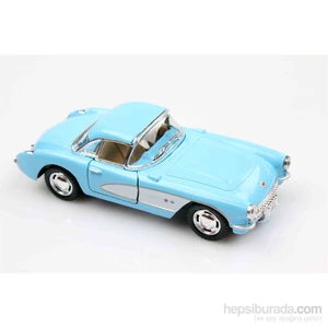 Mavi 1957 Chevrolet Corvette  1/34 Çek Bırak Die-Cast Model Araç