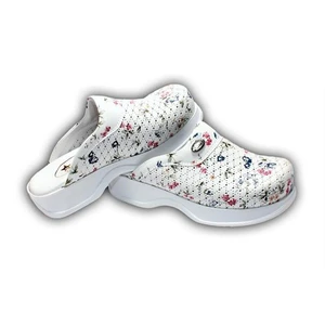 Sabo Çiçekli  Bayan Terlik - K109 Beyaz