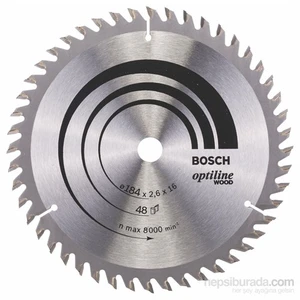 - Optiline Serisi Ahşap İçin Daire Testere Bıçağı - 184 X 16 X 2,6 Mm, 48 Diş