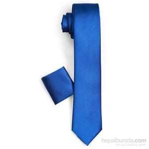 Erkek Parlament Mavi Mendilli Kravat