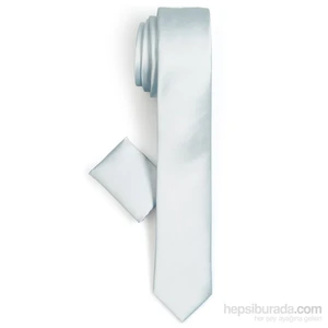 Erkek Buz Mavi Mendilli Kravat