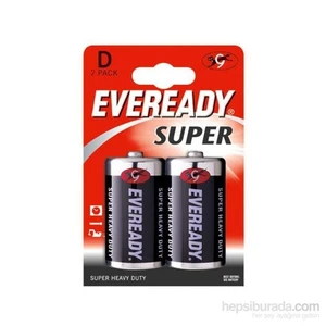 (C6-3613/2224) Eveready Süper Çinko Karbon D Boy Büyük Pil 2li Blister