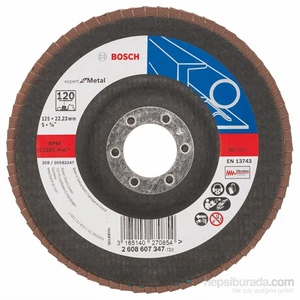 - Flap Zımpara Diski - 125 Mm, 22,23 Mm, 120 Kum