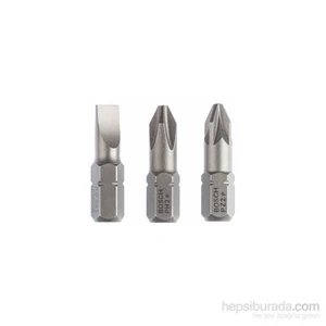 - 3 Parçalı Vidalama Ucu Seti Ekstra Sert Serisi (Karışık) - S 1,0X5,5: Ph2: Pz2: 25 Mm