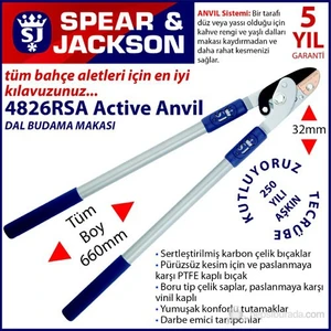 Spear And Jackson 4826Rsa Dal Budama Makası Anvil 66 Cm