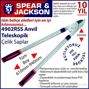 Spear And Jackson 4902Rss Dal Budama Makası Teleskopik Anvil Ve Çelik Saplı