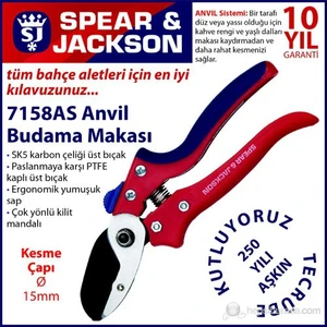 Spear And Jackson 7158As Budama Makası Profesyonel Anvil Ve Yaylı Sap