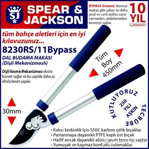 Spear And Jackson 8230Rs11 Profesyonel Dal Budama Makası Bypass Ve Dişli Sistem Mini