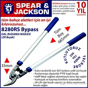 Spear And Jackson 8280Rs Profesyonel Dal Budama Makası Bypass 2R Bıçak