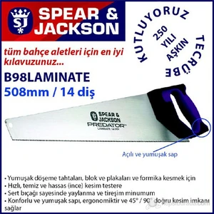 Spear And Jackson B98lamınate El Testeresi Yumuşak Döşeme Tahtaları İçin