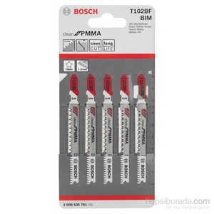 - Temiz Kesim Serisi Akrilik Cam İçin T 102 Bf Dekupaj Testeresi Bıçağı - 5'Li Paket