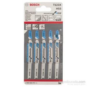 - Kademeli Artan Dişli Seri Metal İçin T 123 Xf Dekupaj Testeresi Bıçağı - 5'Li Paket