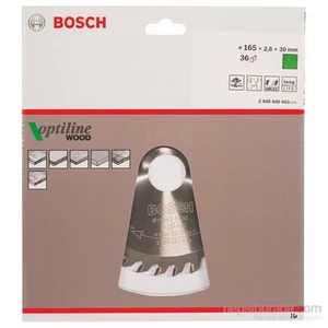 - Optiline Serisi Ahşap İçin Daire Testere Bıçağı - 165 X 30 X 2,6 Mm, 36 Diş