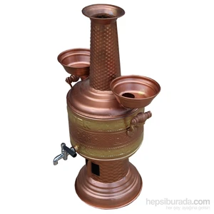 %100 Bakır 7 Litre Sobalı Semaver 090638