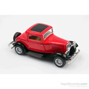 Kırmızı 1932 Ford 3 Window Coupe  1/34 Çek Bırak Die-Cast Model Araç
