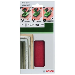 - Titreşimli Zımpara Kağıdı 10'Lu, 93 X 185 Mm 240 Kum 8 Delik