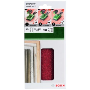- Titreşimli Zımpara Kağıdı 10'Lu Set, 93 X 185 Mm 60/120/180 Kum 8 Delik