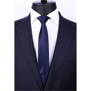 La Pescara Lacivert Slim Düz Saten Kravat Sk5033