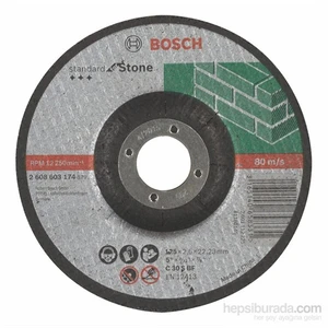 - Standard Seri Taş İçin Bombeli Kesme Diski (Taş) - C 30 S Bf, 125 Mm, 22,23 Mm, 2,5 Mm
