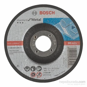 - Standard Seri Metal İçin Bombeli Kesme Diski (Taş) - A 30 S Bf, 115 Mm, 22,23 Mm, 2,5 Mm