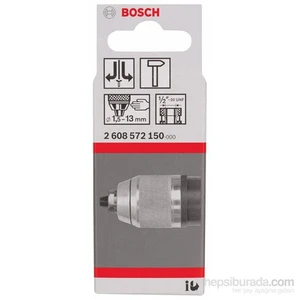 - Anahtarsız Uç Takma Mandreni, Mat Kromlanmış - 1,5 – 13 Mm, 1/2" - 20