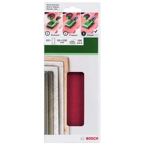- Titreşimli Zımpara Kağıdı 10'Lu, 93 X 230 Mm 180 Kum 8 Delik