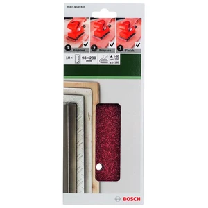 - Black&Decker İçin Titreşimli Zımpara Kağıdı 10'Lu Set, 93 X 230 Mm 60/120/180 Kum 8 Delik