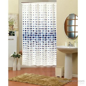 4961 Çift Kanat Banyo Perdesi Mavi 2X100x200