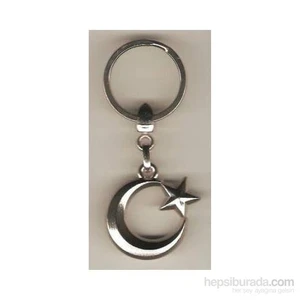 new life promosyon nl Ay Yıldız Krom Metal Anahtarlık
