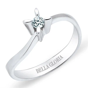 Bella Gloria 925 Ayar 2,15 Gr 0,07 Karat  Tektaş Pırlanta Yüzük (SLS0T41)