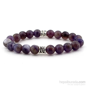 Orjinal Ametist Doğal Taş Bayan Bileklik