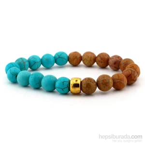 Jasper Ve Firuze Doğal Taş Bayan Bileklik B807