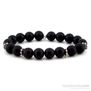 Mat Ve Parlak Oniks Doğaltaş Bayan Bileklik B842