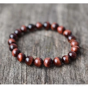 Gerçek Kızıl Kaplan Gözü Doğal Taş Bileklik