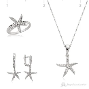 925 Zirkon Taşlı Deniz Yıldızı Set| ST0460096