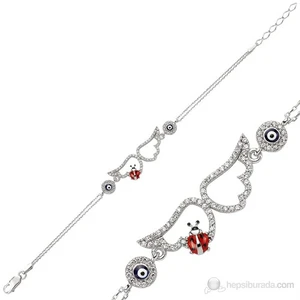 KENPAZAR Gumush 925 Nazarlı Uğur Böcekli Feriha Bileklik Br0460153