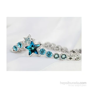 Mavi Swarovski® Taşlı Yıldız Bileklik