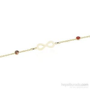 14 Ayar Altın Renkli Taşlı Sonsuzluk Bileklik